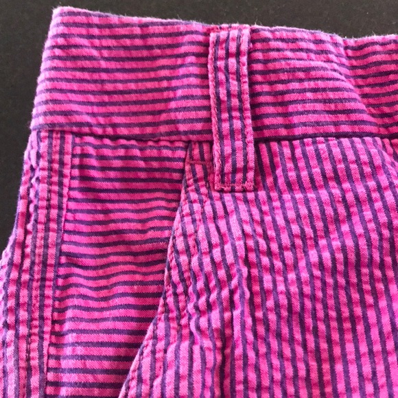 J Crew Hot Pink & Purple Seersucker Shorts - 00 - Picture 4 of 4